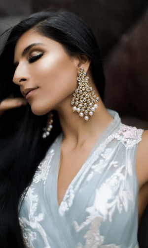Maharani Earrings in Pearl