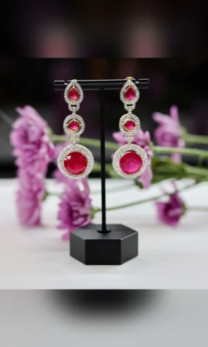 Disco Ruby Earring