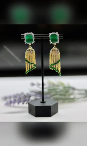 Emerald Fringe Earring