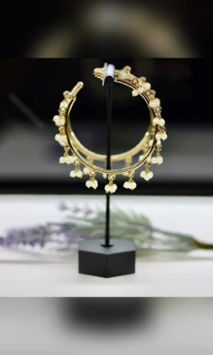 Tribal Hoop Earrings in White