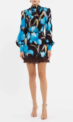 Ingrid Mini Dress - Blue Iris Floral