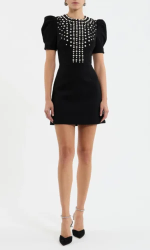 Pearly Mini Dress - Black