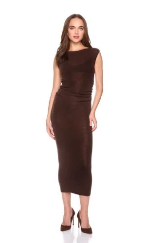 light merino boat neck sweater dress - Java