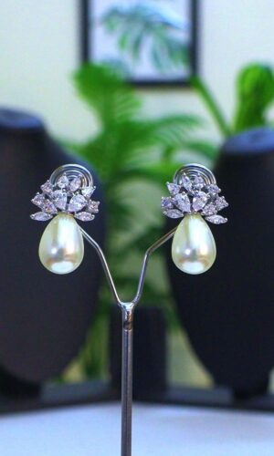 Divine Grace Pearl and CZ Earrings