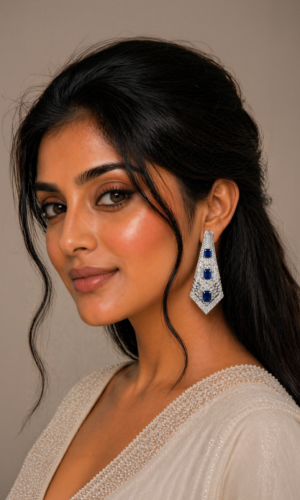 Sapphire Dazzling Statement Earrings