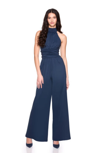 mock neck sleeveless jumpsuit - eclipse