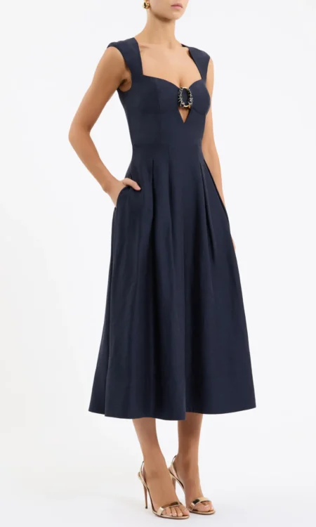 Serenity Midi Dress - Navy