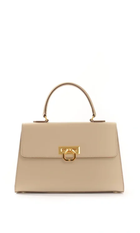 Valeria leather handbag – Lush Calfskin Oyster